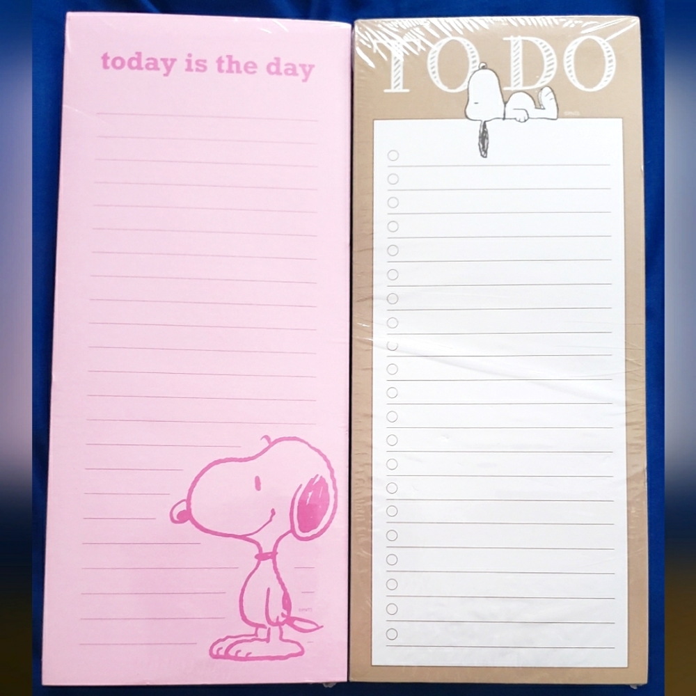 SET OF 2 SNOOPY REFRIGERATOR MAGNETIC TO DO LIST